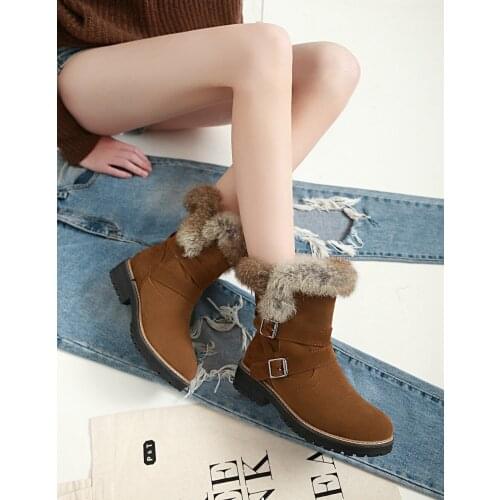 Artificial Short Plush Womens Boots Winter Snow Boots Warm Plush Boots Womens Winter Boots Womens Boots Plush Thickenin