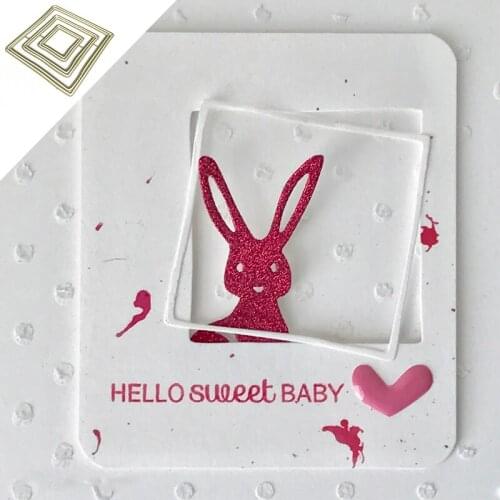 Square Frame Embossing Metal Cutting Dies Die Cuts for Card Making Scrapbooking Album Decors