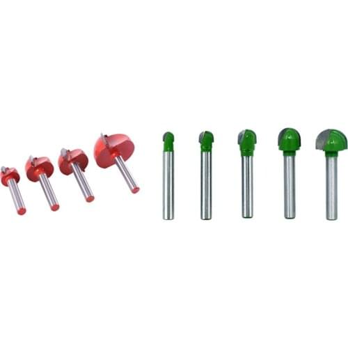 4Pcs 6Mm Shank Round Nose Cove Box Wood Router Bit Cutter & 5Pcs 6Mm Shank Ball Nose Router Bits Set