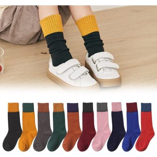Fashion Socks Boys Girls Autumn Winter Warm Comfortable Socks Cotton Children Loose Socks Baby Toddler Knee High Socks for 1-10Y