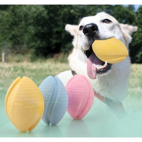 New Rugby TPR Material Cream Scented Pet Dog Toy Macarons Environmentally Friendly Clean Teeth Outdoor Sports Training Ball