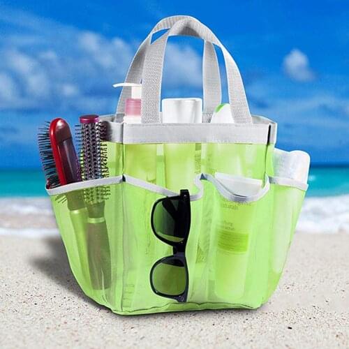 Portable Shower Bag Gym Swim Bathing Lotion Brush Cream Organizer Mesh Handbag