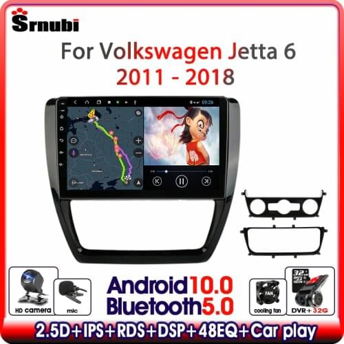 Srnubi T10 Android 10 Car Radio For Volkswagen VW Sagitar Jetta Bora 2011 2012 2013 2014-2018 Multimedia Video Player 2 din DVD
