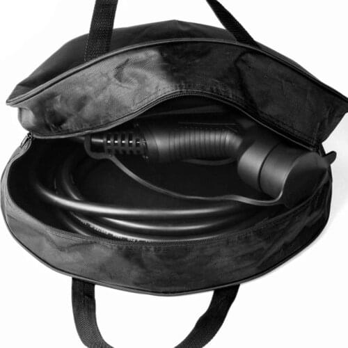 16Inch Cable Storage Carry Bag With Carry Handle Double Zip Black Round Water Hose Storage Bag for Caravans Gardening Equipment