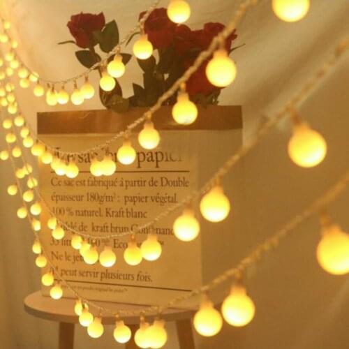 20/30/50M Globe Ball LED String Light Snowflakes Christmas Star Room Decor Aesthetic Garland Light For Bedroom Wedding Party