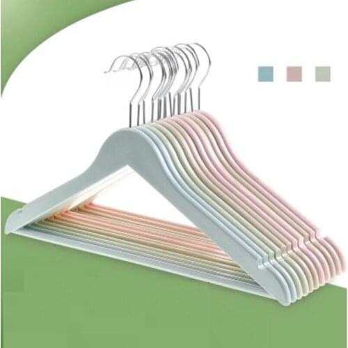 5pcs/lot 42cm Plastic non-scratch resistant coat hanger Stainless steel durable adult hanger trousers rack