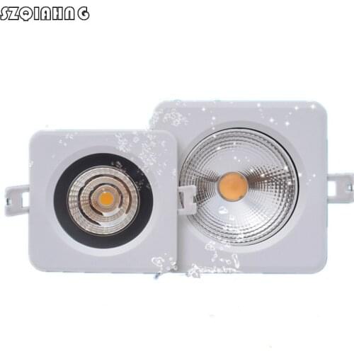 IP65 Waterproof Recessed LED Downlight AC85V265 15W/12W For Bathroom Showeroom indoor Dimmable LED Spot Light Warm Cold White