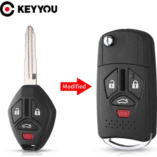 KEYYOU Replacement Modified 3/4 Buttons Remote Car Key Case Shell Housing For Mitsubishi Outlander Galant Eclipse Lancer