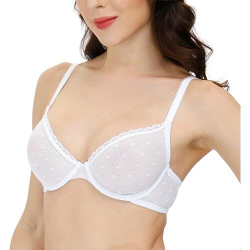 New Plus Size Sexy Lace Bra Transparent For Women Underwire Mesh BH Hollow Bralette Underwear Lingerie Brassiere Dropshipping