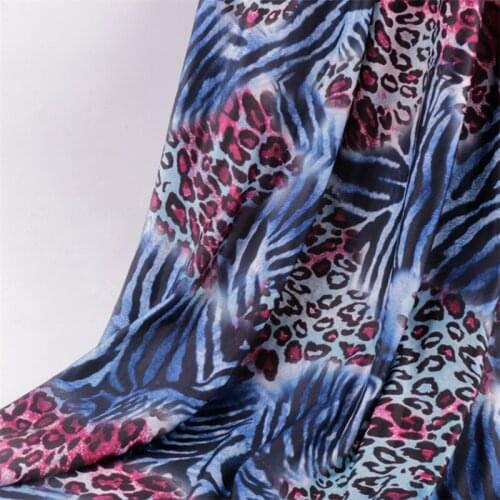 1.6m*1m Polyester Leopard Print Knitted Fabric Stretch Fabric Swimsuit Latin Dance Suit Fabric for DIY Sewing