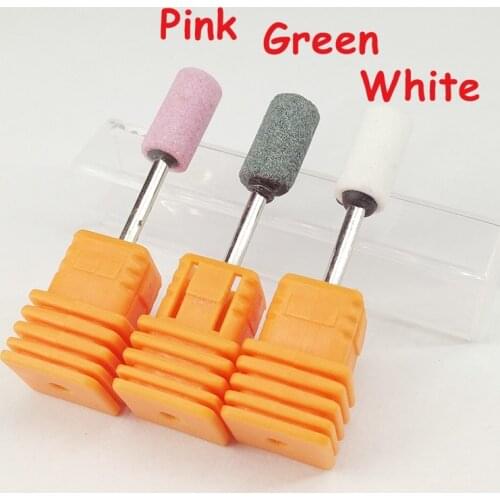 Promational Factory Price 1Pcs Flat Top Ceramic Stone Nail Clean Bit Nail Drill 3/32" Shank Size Nail Rotary Maill Tools