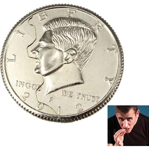 2016 Hot Sale Magic Close-Up Street Trick Bite Coin Bite And Restored Half Dollar illusion Wholesale