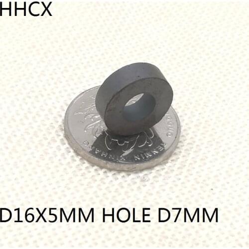 10PCS/LOT Y30 Ring Ferrite Magnet 16*5 mm Hole 7mm Permanent magnet 16mm x 5mm Black Round Speaker 16X5 16-7*5