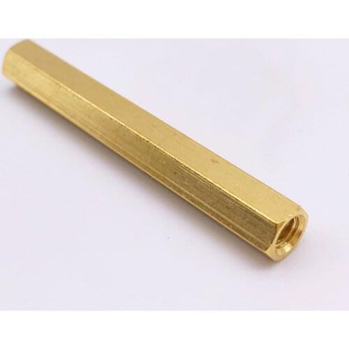 100 Pcs M3*L Brass Standoff Spacer Female Female Brass Threaded hex Spacer PCB Standoff Pillar Golden