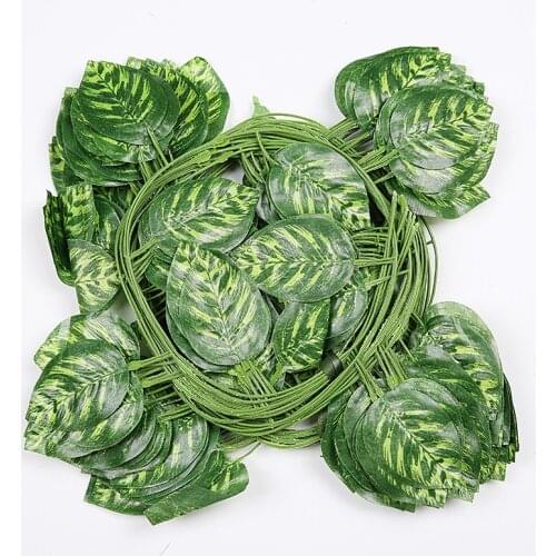 12pcs Grape Watermelon Potato leaf rattan Garden Decor silk Artificial Plant Vines Grape Leaves Simulation Flower Rattan