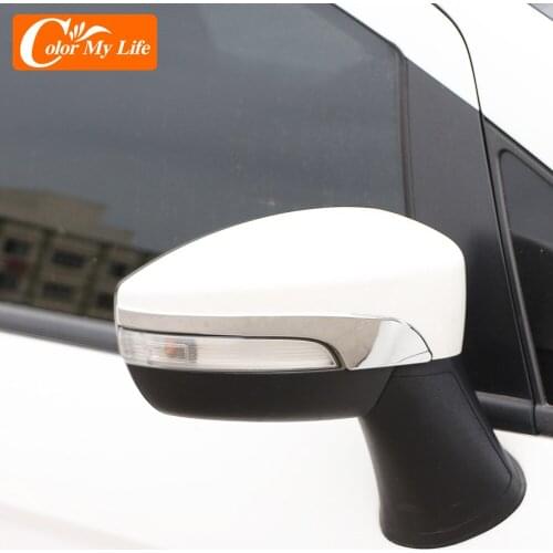 2Pcs/Set Rear Vision Mirror Cover Strips for Ford Ecosport 2013-2017 Chrome Rearview Mirror Decorative Trim Sticker Accessories