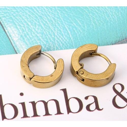 2pcs Simple Hoop Earrings For Women Punk Street Style Men Huggie Hoop Earring Stainless Steel Earrings Jewelry Accessories