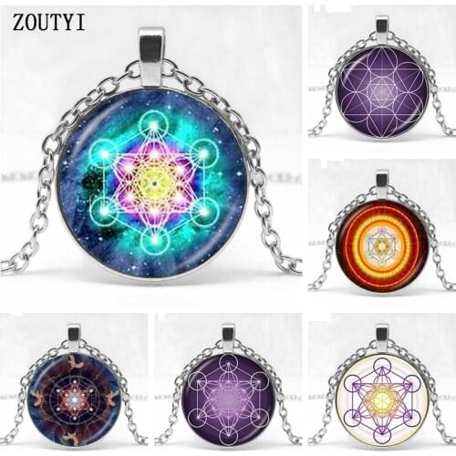 2018 / Metatron Rubiks Cube Pendant Necklace Divine Geometry Flower Necklace Chakra Spirit Goddess Sixty Necklace