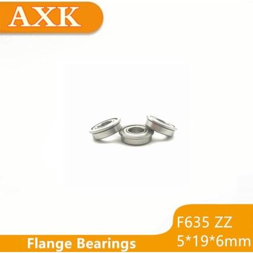 2021 Time-limited Free Shipping 10pcs 5*19*22*6*1.5mm Chrome Flange Bushing Deep Groove Ball Bearing F635zz F635-zz 5*19*6mm