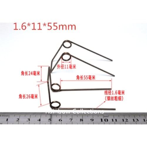 4pcs/lot 1.6*11*55mm Spring Steel Double twist spring Torsion spring Heteromorphic spring