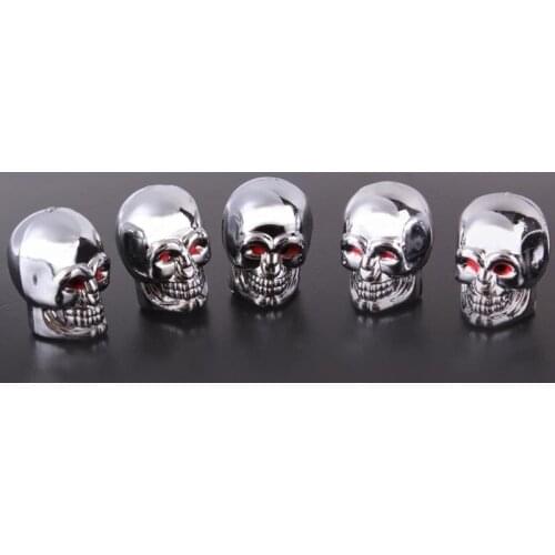 5Pc Skull Tyre Tire Wheel Car Auto Valves Cap Dust Stem Cover BicycleMotocycle E7CA