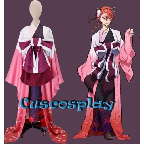 Anime Bungo Stray Dogs Figure Ozaki Koyo Higannbana Kimono Cosplay Costume Tailor Made Halloween Costumes for Adult Size Uniform