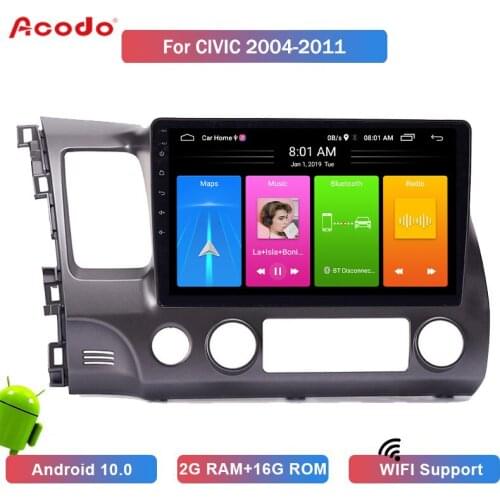 ACODO 2+16G Android 10.1 Car Radio Multimedia Player For Honda Civic 2004-2011 Navigation GPS 2 din