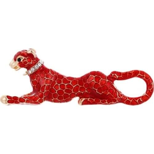 Animal brooches clothing new drip leopard reed {langya} brooch set auger pin mens and womens accessories souvenirs