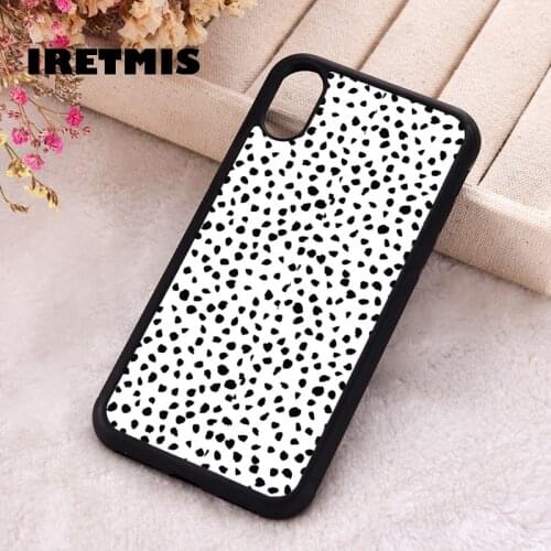 Iretmis 5 5S SE 2020 Phone Cover Case for iPhone 6 6S 7 8 Plus X Xs XR 11 12 Mini Pro Max Rubber Silicone Dalmatian Dots