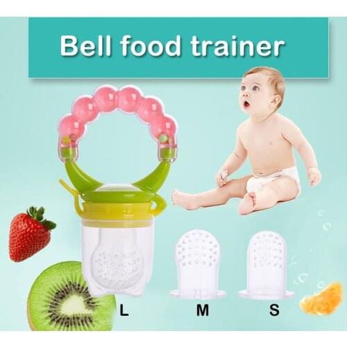 Baby Fresh Food Fruit Feeder with Rattle Silicone Nipple Pacifier Teething Toy