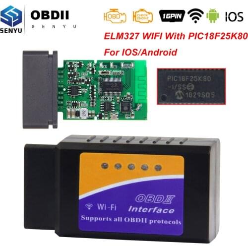 For Android/IOS ELM 327 V1.5 PIC18F25K80 OBD2 WIFI Scanner elm 327 V1.5 1.5 OBD 2 OBD2 Car Diagnostic Auto Tool ODB2 Code Reader