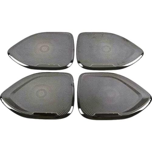 For Volvo S60 S 60 2020 Car Inner Side Door Audio Shelf Chrome Speaker Cover Trim Bezel Frame Garnish Sticker Auto Accessories