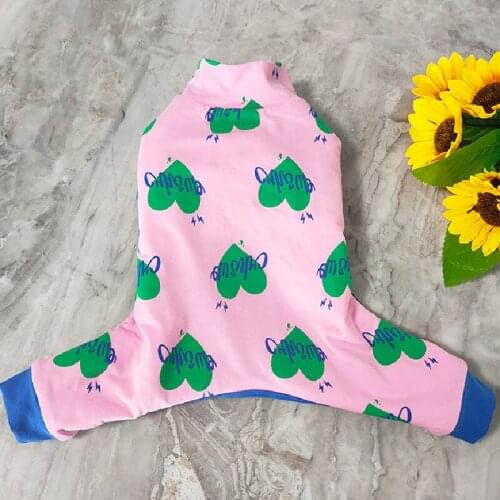 Cute Heart Dog Jumpsuit Winter Pet Apparel Small Dog Costume Pants Outfit Garment Pomeranian Poodle Bichon Schnauzer Clothing XS