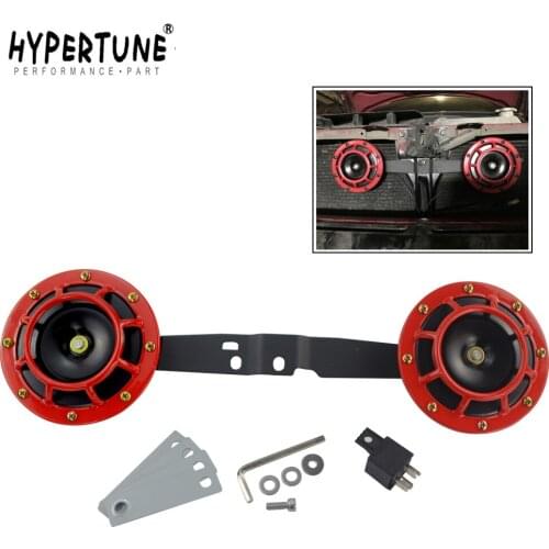 Hypertune - Horns Bracket & 2pcs 12v 115DB Super Loud Compact Electric Air Horn For 2008-2014 Subaru Impreza WRX / STi