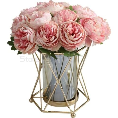 Metal vase, table decoration, floral decoration, living room, wine cabinet, coffee table, desktop flower arrangement