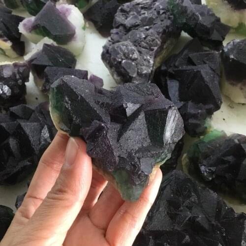 Natural purple fluorite rough stone mineral specimen