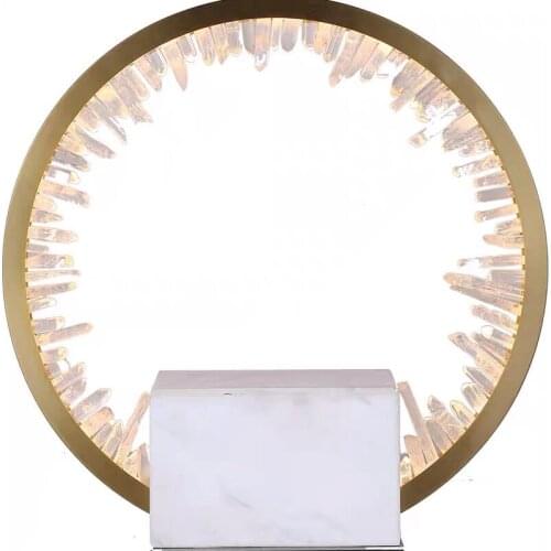 New living room decoration crystal table lights gold bedside lamp wideth 35cm