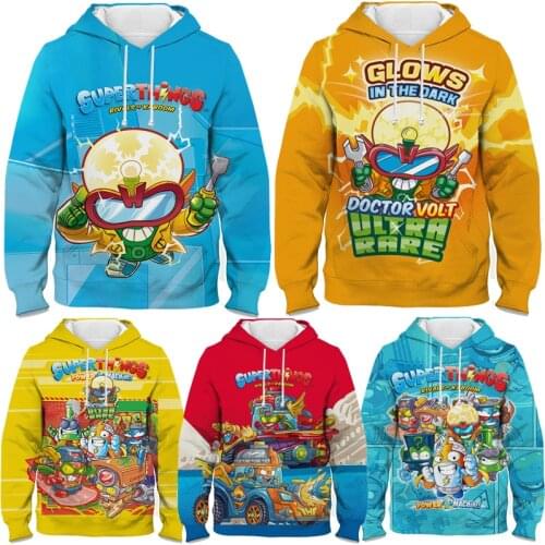 New Kids Super Zings 7 Sweatshirts Spring Autumn Children Superthings Power Machines Hoodies Girls Boys Cartoon Anime Pullovers