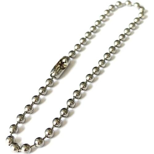 13cm 2.4mm stainless steel ball chain with connector DIY bag cloth key chain tags 10pcs