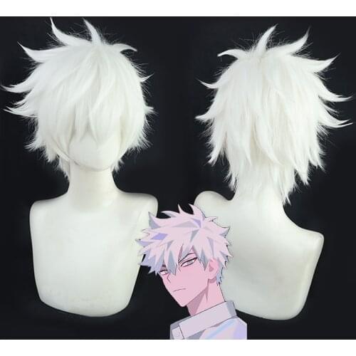 Anime Limit DEVIL GAME Time Agent Luguang Cosplay Wig Styled Short Silver White Wig Halloween Carnival Party Props