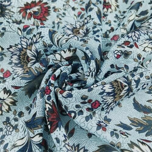 Dress chiffon material floral dropping 75D breathable scarf blouse DIY craft fabric 1 yard