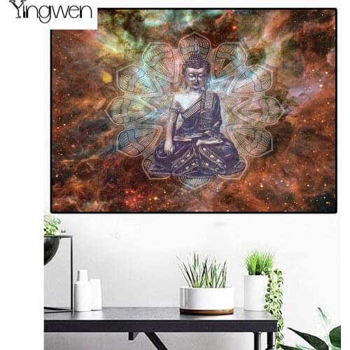 Full Square Round Diamond Painting Mandala Buddha Statue Diamond Embroidery 5d Cross Stitch Diamond Mosaic Zen Pattern Home