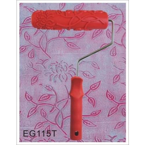Leaves Pattern Rubber Roller Embossed Texture Pattern Paint Roller Home Decoration Paint Brush Background Wall Tool 7 Inch