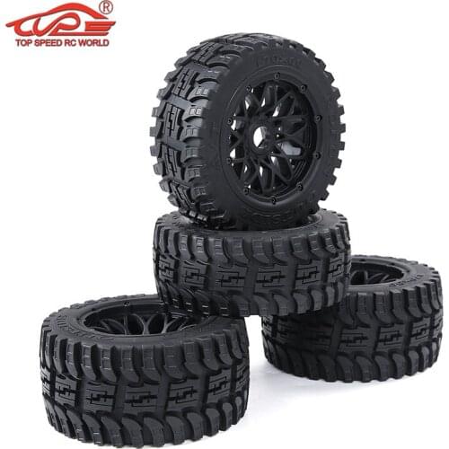 All-terrain Front Rear Wheel Tire Assembly 4pc/set Fit for 1/5 HPI ROFUN ROVAN KM Mcd Redcat BAJA 5B Rc Car Toys Parts