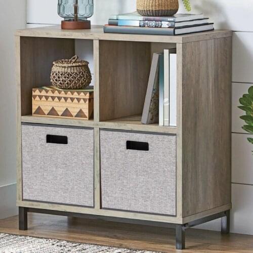 Foldable Storage Bins,13x13 Storage Cubes Basket Containers for Shelf Cabinet Bookcase Boxes,Thick Fabric Drawers,1pcs, Grey