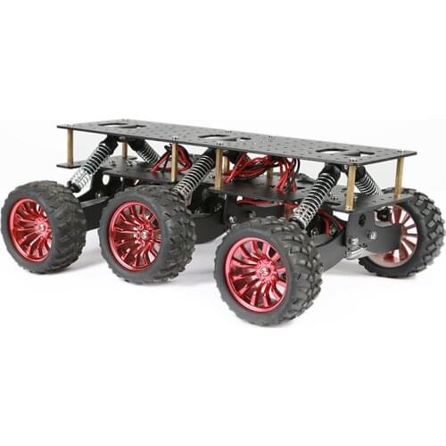 6WD Rescue Car chassis DC 12V motor RED or Blue Shock absorption Cross-country climbing ROS platform WIFI car MOTOR 1:34
