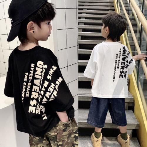 Boys Tops Summer New Kids Clothes Letter Print Half-sleeved Top Big Boy Fashion Children Short-sleeved T Shirt