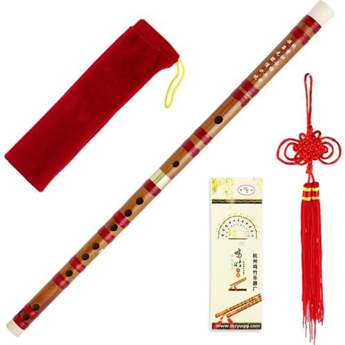 Kmise Handmade Traditional Dizi Bamboo Flute Chinese Musical Instrument F key