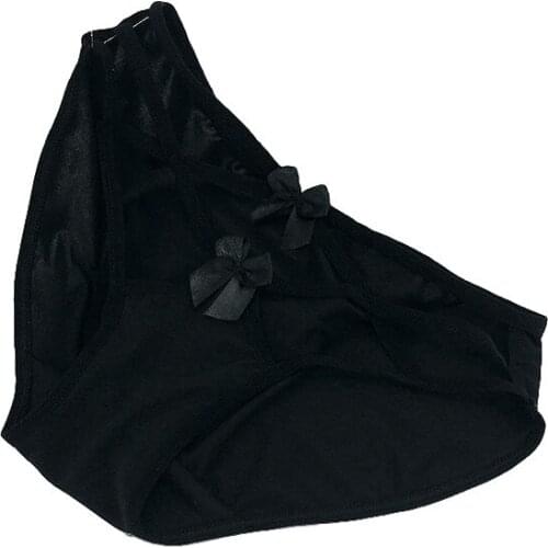 Japanese sexy transparent allure lace pure cotton file black low waist triangle female underwear