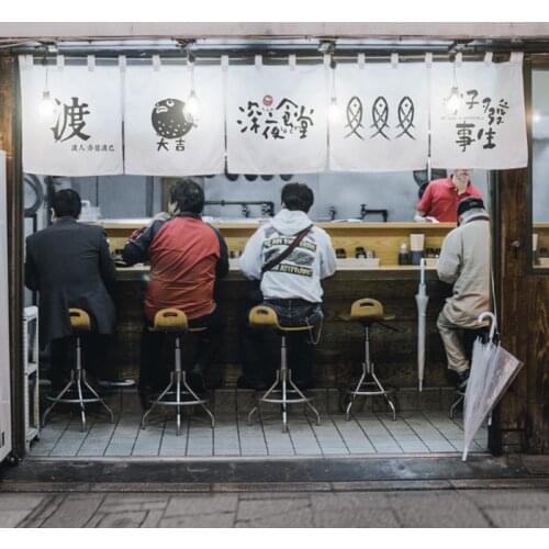 Japanese food izakaya curtain cloth art restaurant kitchen partition half curtain door decoration customization hanging screen